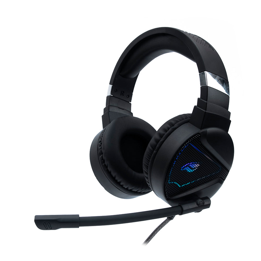 Headset Gamer USB Hatchet PH-G730BK C3Tech, Over-Ear, Microfone Integrado, Iluminação RGB, Áudio Virtual 7.1 - Preto