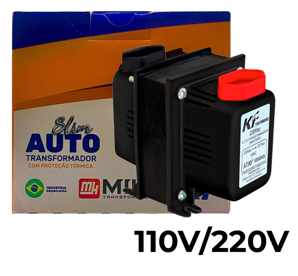 Autotransformador KF, 1050VA, Bivolt  110V/ 220V, Slim, Preto- TRF0894