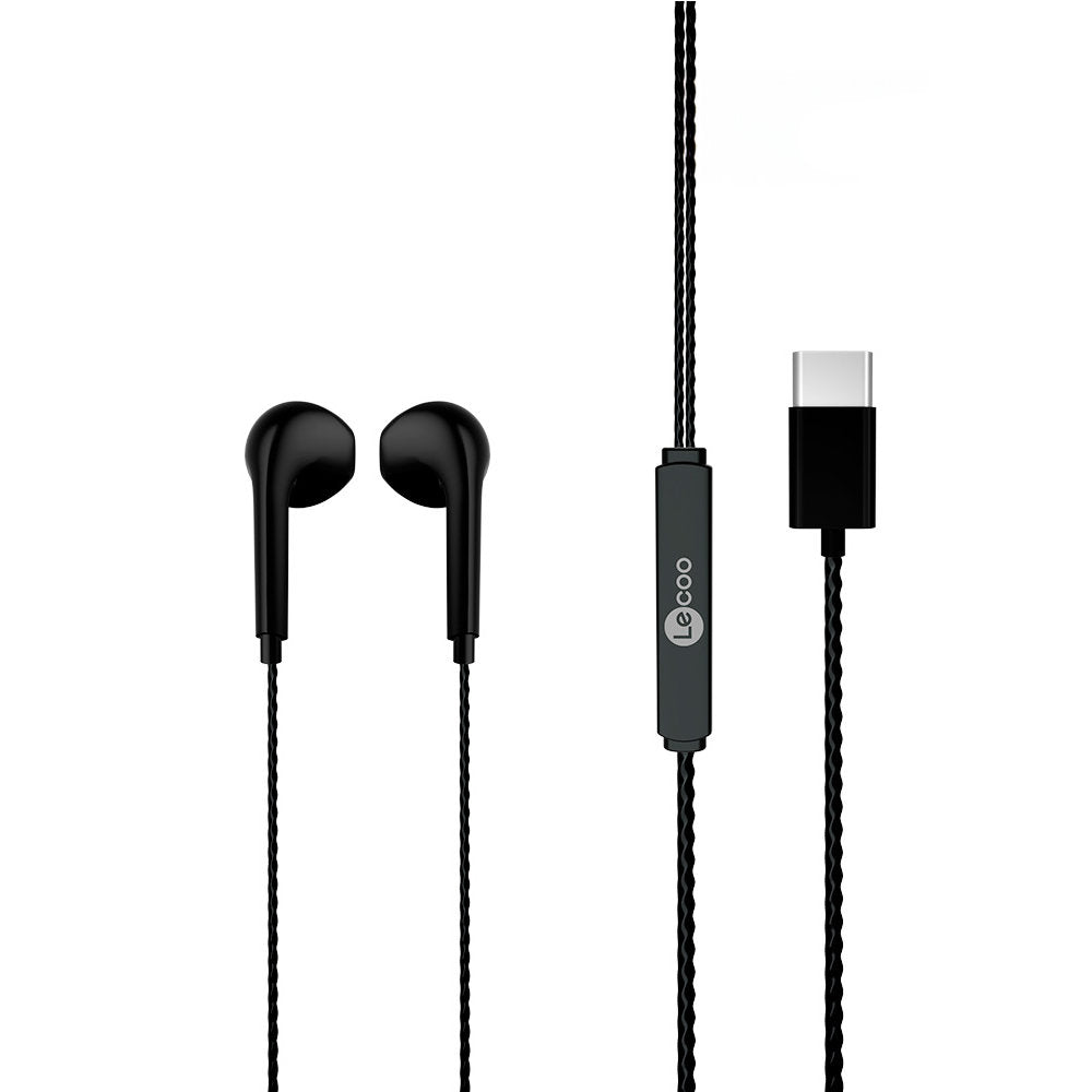 Fone Intra-Auricular Lecoo EH104, USB-C, Som Estéreo, Controle Integrado, Compatível com Smartphone e PC, Preto