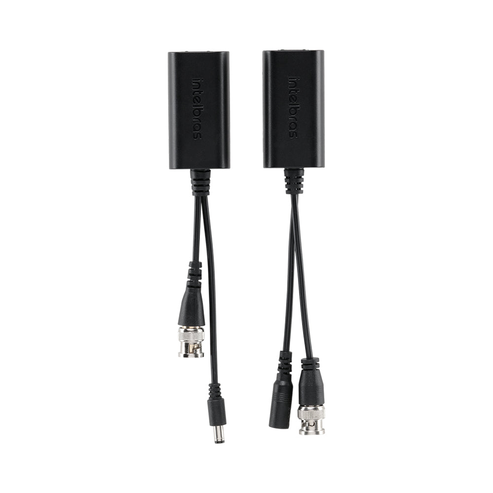 Conversor Power Balun Intelbras VB 1001 WP, 1 Canal Full HD, Vídeo e Alimentação, Preto
