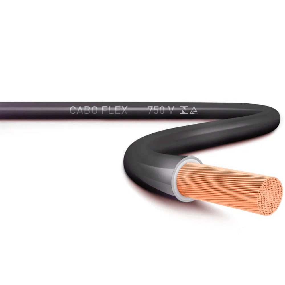 Rolo de Cabo Flexível 100 Metros, Fio Elétrico Megatron 6MM 750V - Preto