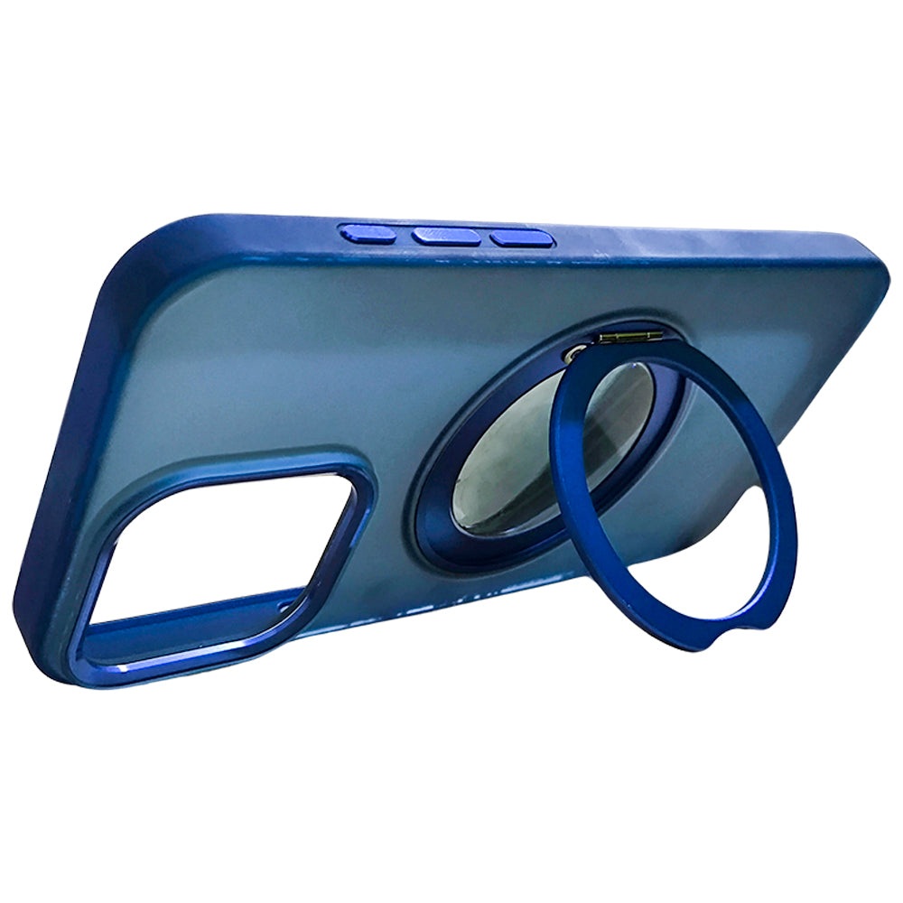 Capa Para iPhone 15 Pro Max, Suporte Para Carregamento Magnético, Azul, BGM