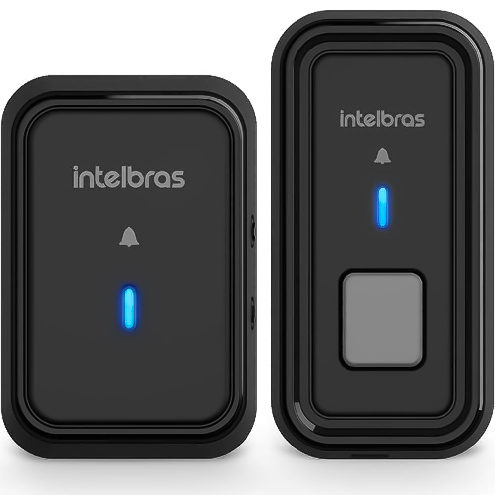 Campainha Sem Fio Intelbras CIB 101 Alcance 100m Bateria Até 5 Anos 5 Níveis Volume Plug and Play - Preto