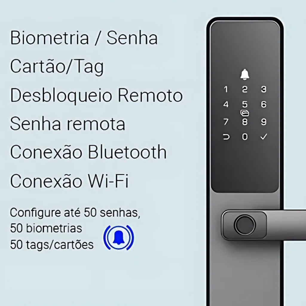 Fechadura Digital, DL05, Wi-Fi BT Inteligente, Código Senha, Tag a prova d'água, Ezviz