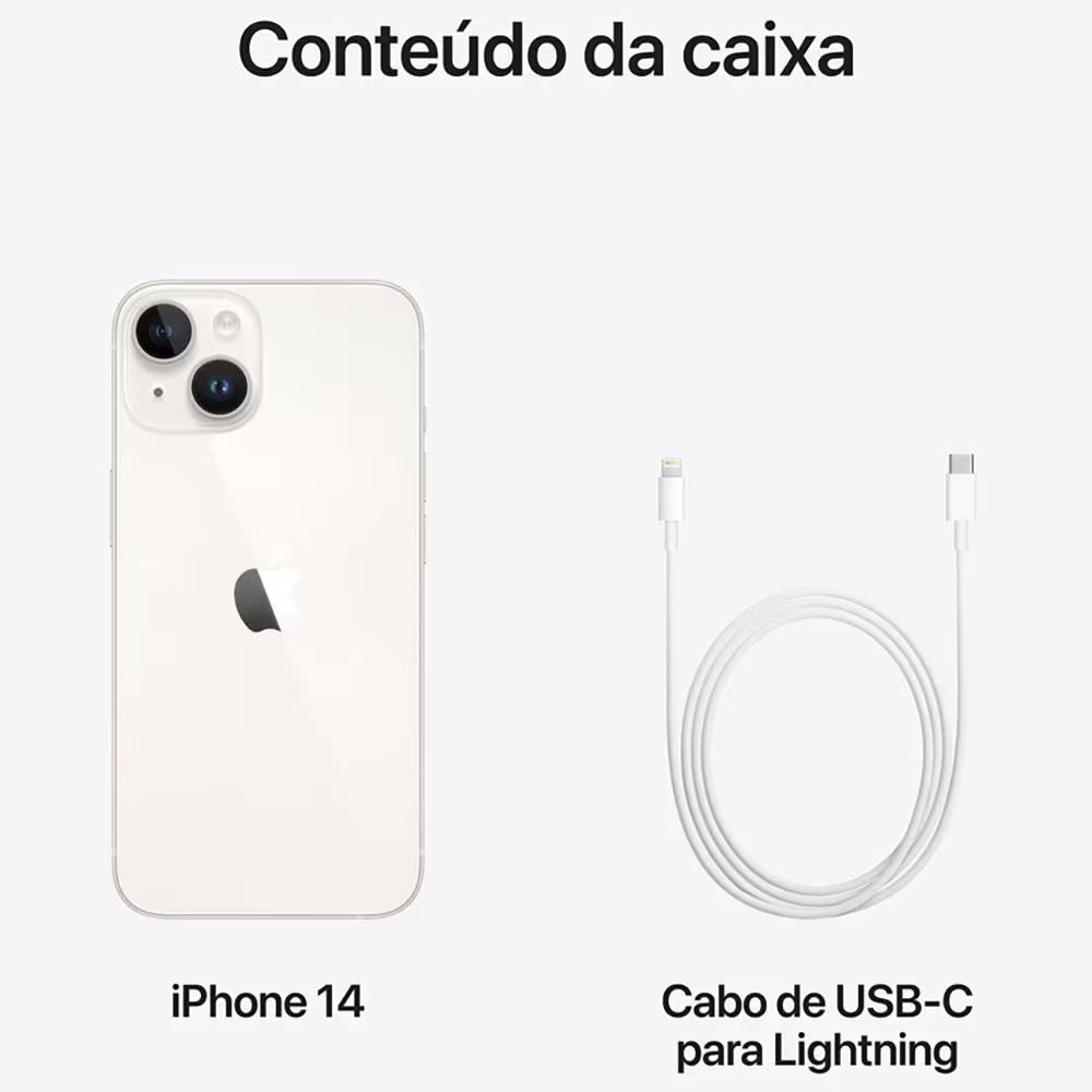 Apple iPhone 14 Estelar 512GB, Tela de 6,1", 5G e Câmera de 12MP