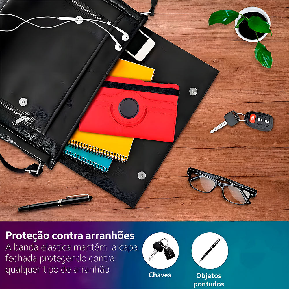 Capa Para Samsung A7 Lite / T255, Com Slot Para Caneta Touch, Vermelha, OlyPS