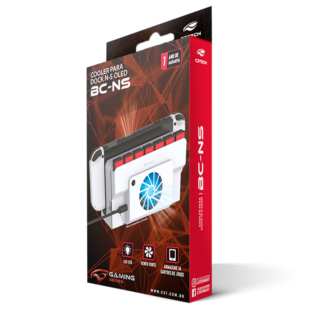 Cooler Para Dock Nintendo Switch Oled, BC-NS, C3Tech Gaming, Branco