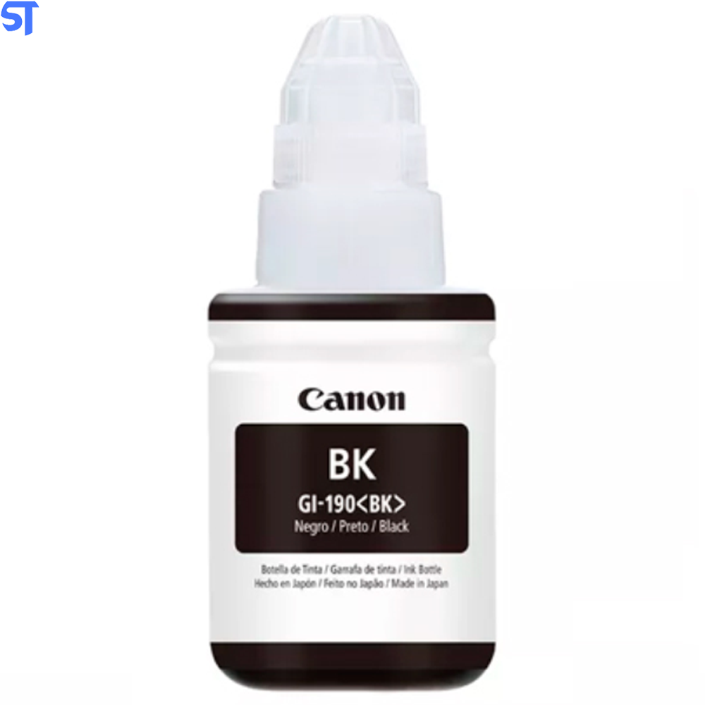 Refil de Tinta Canon GL 190 BK Preto Original 135ML, Rende Até 6.000 Paginas