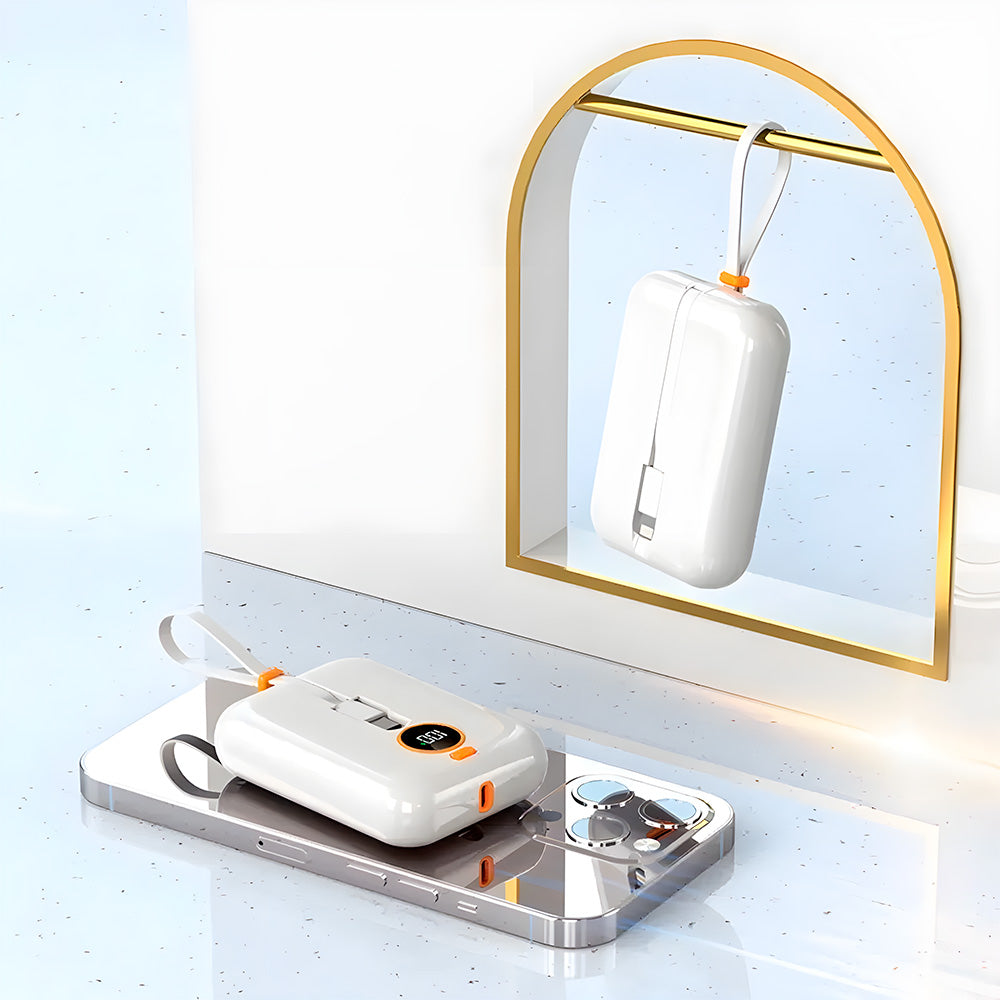 Carregador Portátíi, Power Bank, 10.000mah, Carregamento Turbo, A'Gold, BTE-15, Branco