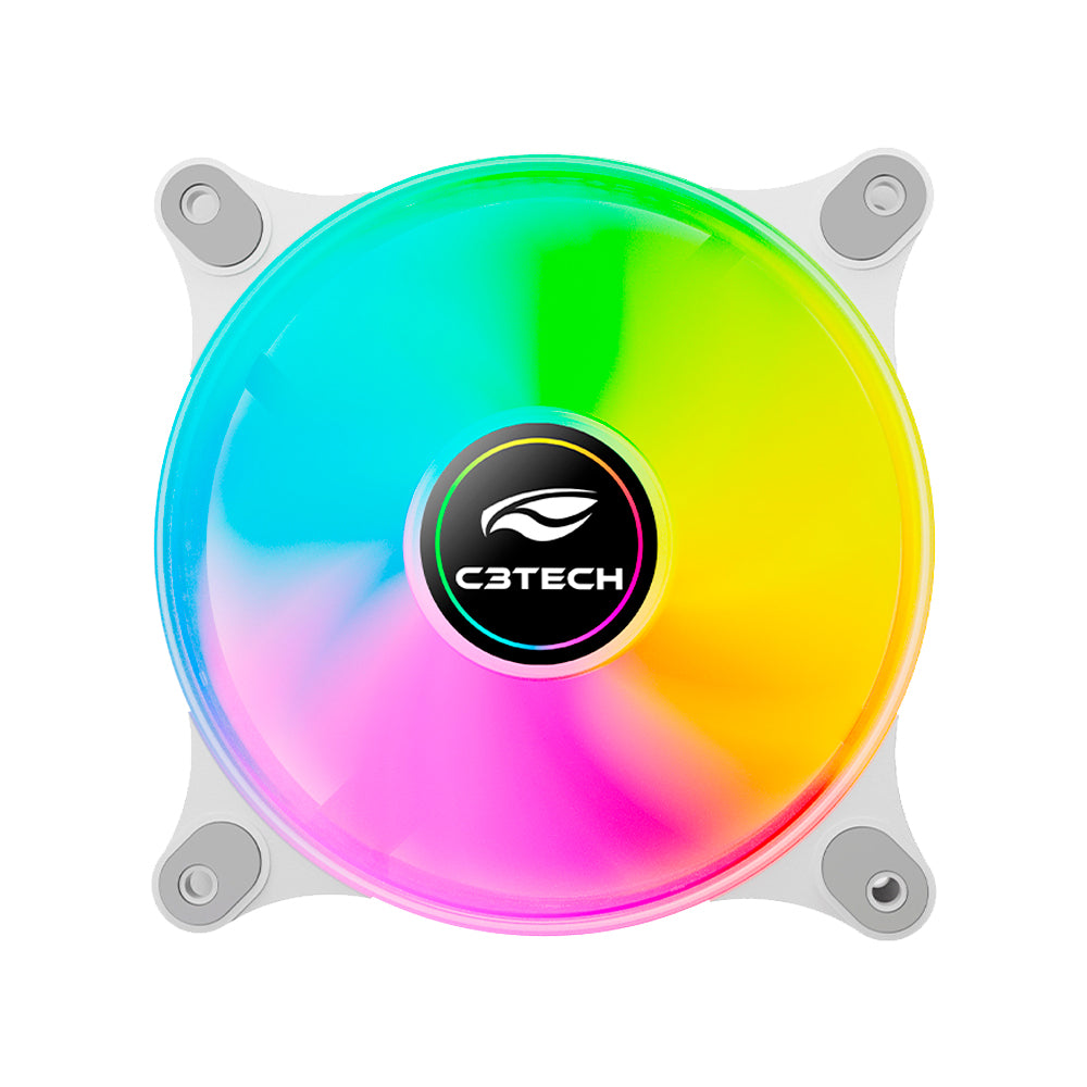 Cooler Fan Gamer, LED ARGB, F9-L170WH, 12cm, 6 Pinos, C3Tech Gaming, Branco
