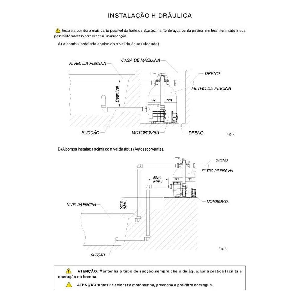 Bomba Pré Filtro para Piscina Autoescorvante 1CV 220V - SYLLENT-PF42M100-220/AS