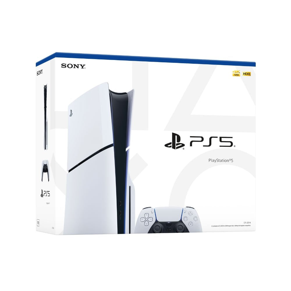 Console PlayStation 5 PS5 Slim Edição Física 1TB SSD Leitor de Disco Sony CFI-2014