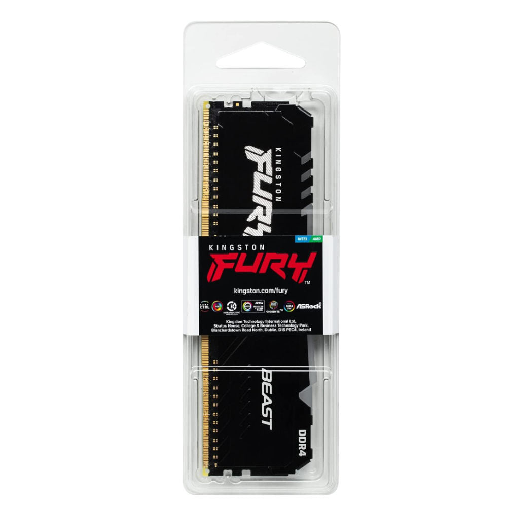 Memória RAM Desktop Gamer Kingston Fury Beast 16GB 3200Mhz, DDR4, 1.35V, CL16, KF432C16BBA/16, RGB