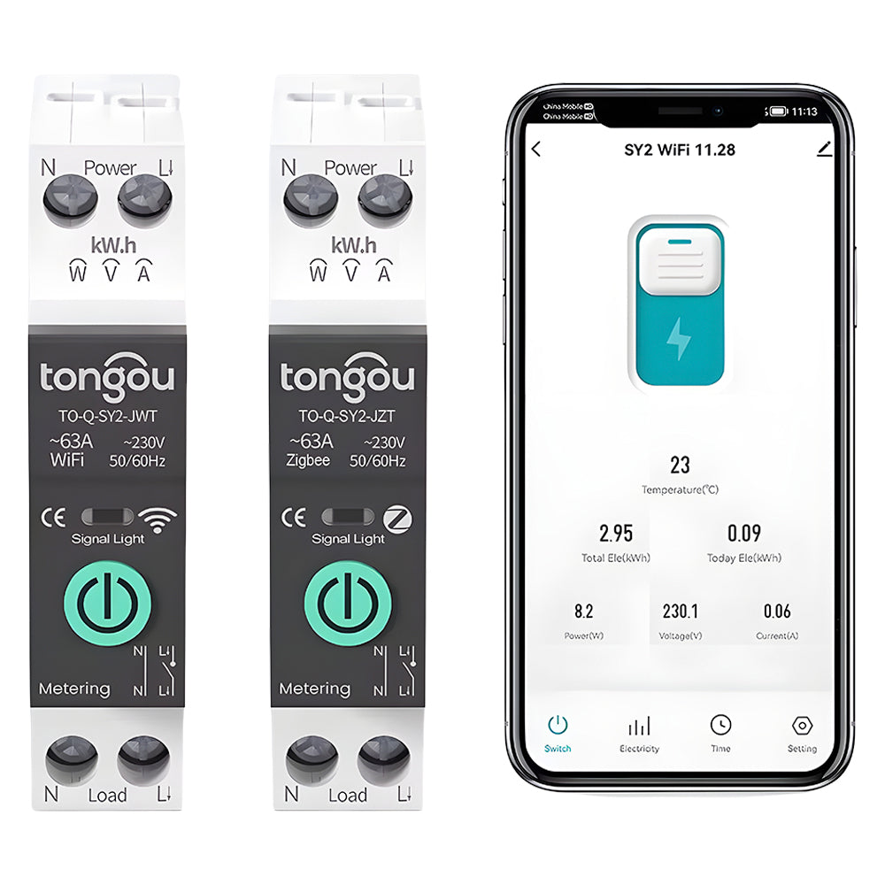 Disjuntor Inteligente Zigbee 1-63A, Compativel Com Google Assistant e Alexa - Tongou