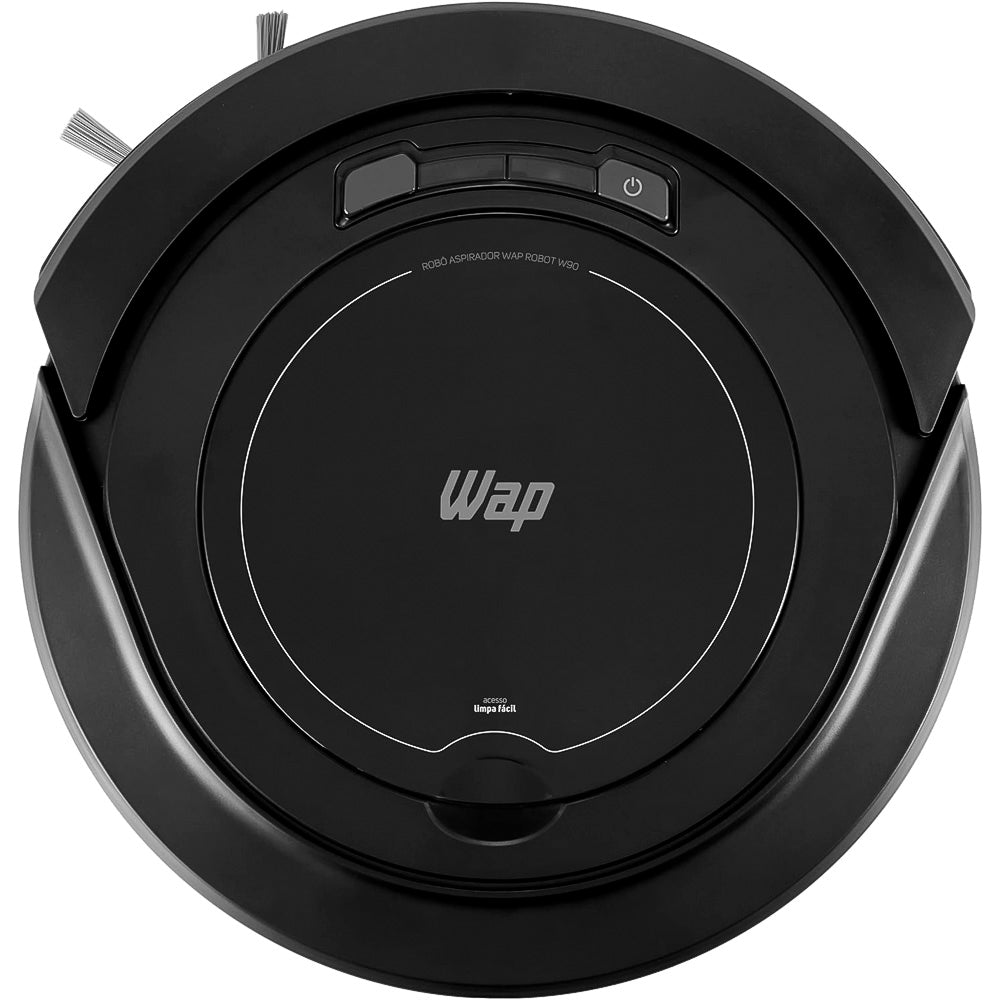 Robô Aspirador de Pó, WAP W90, Automático 3 em 1 Varre, Aspira, Passa Pano, MOP Limpeza, 30W, Recarregável, Bivolt Preto