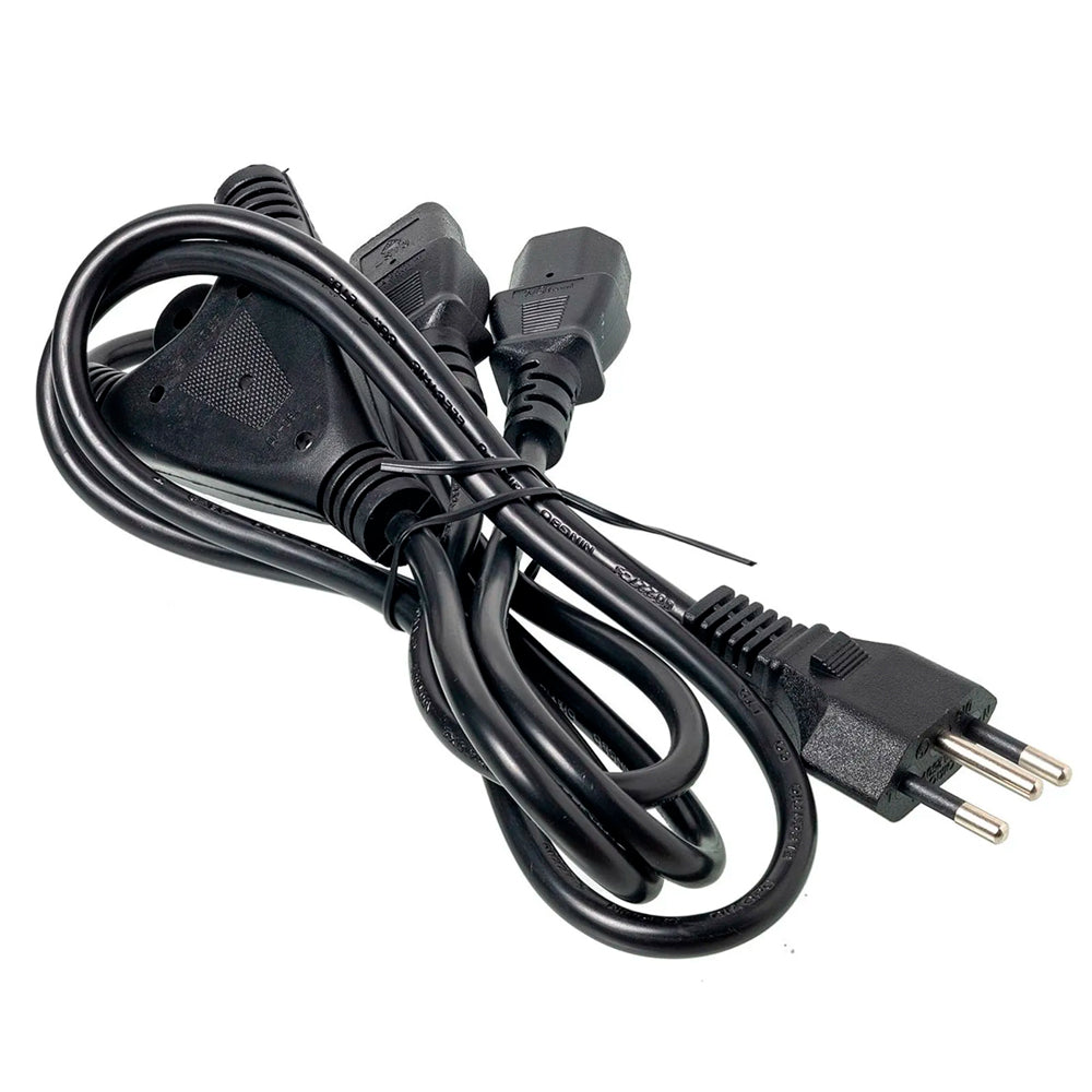 Cabo de Força Tripolar 2 Metros Y 1 Macho e 2 Fêmeas - Preto