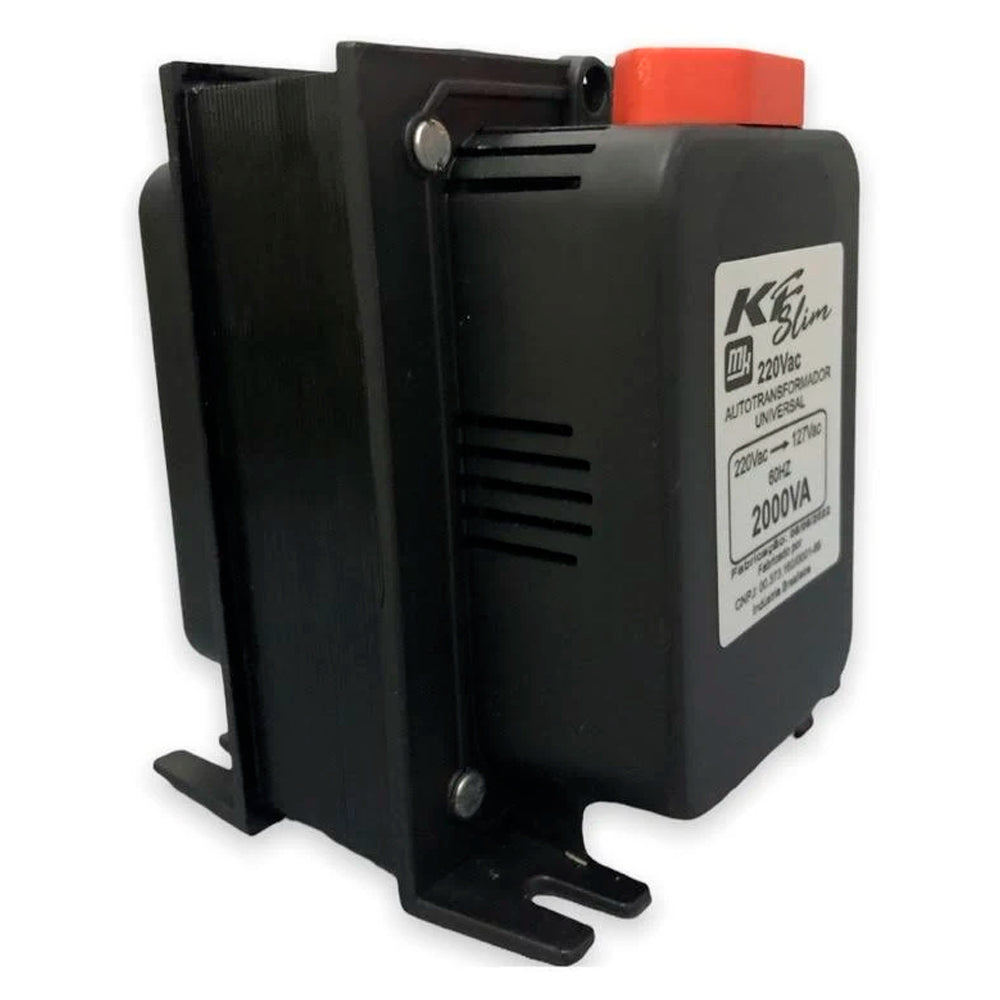 Autotransformador KF Tripolar 2000VA, Slim, Bivolt 110/220V, KF-SLIM-TRF0896, Preto