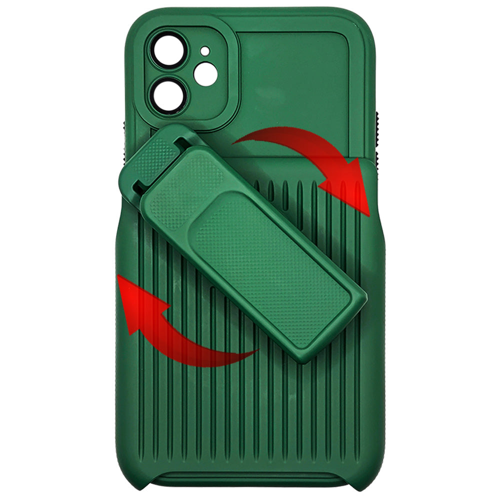 Capa Resistente Para iPhone 11, Com Suporte Clip, Anti-Impacto, Verde
