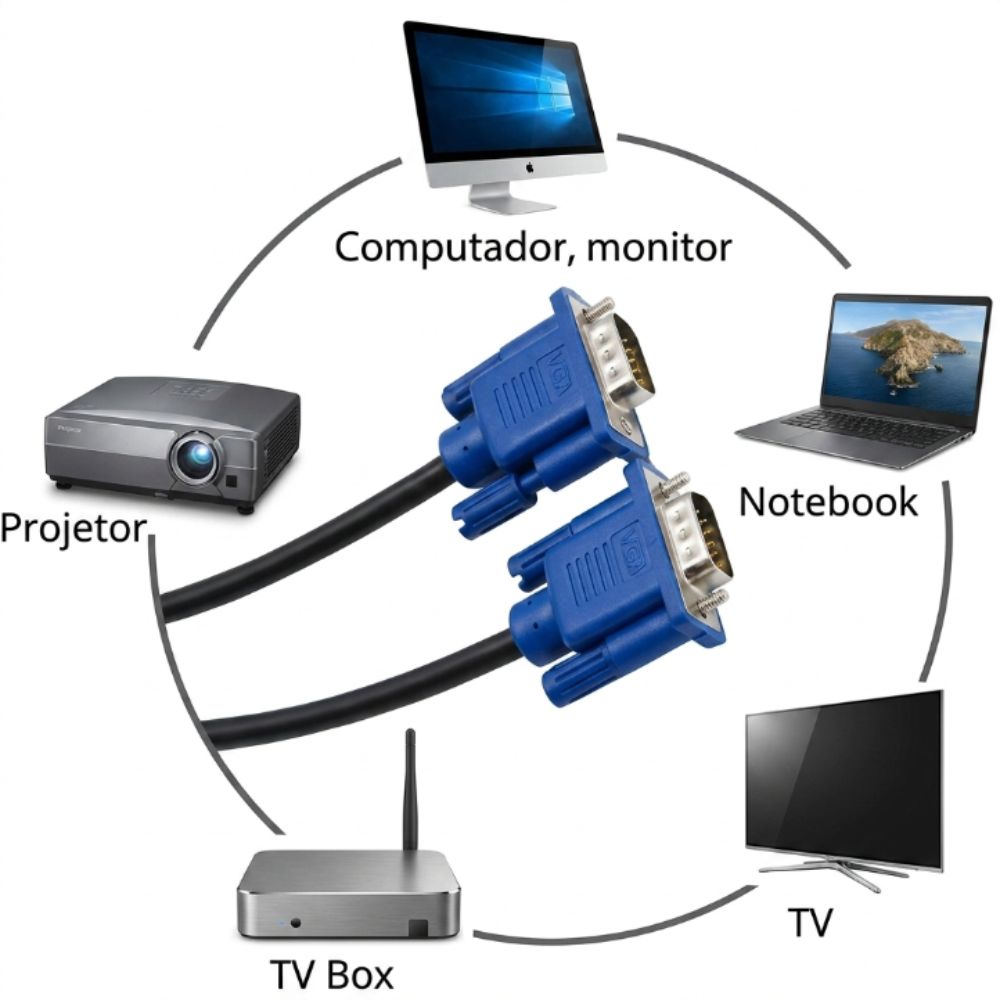 Cabo Vga Para Monitor 1.5 Mt Macho x Macho, Onex, 1201