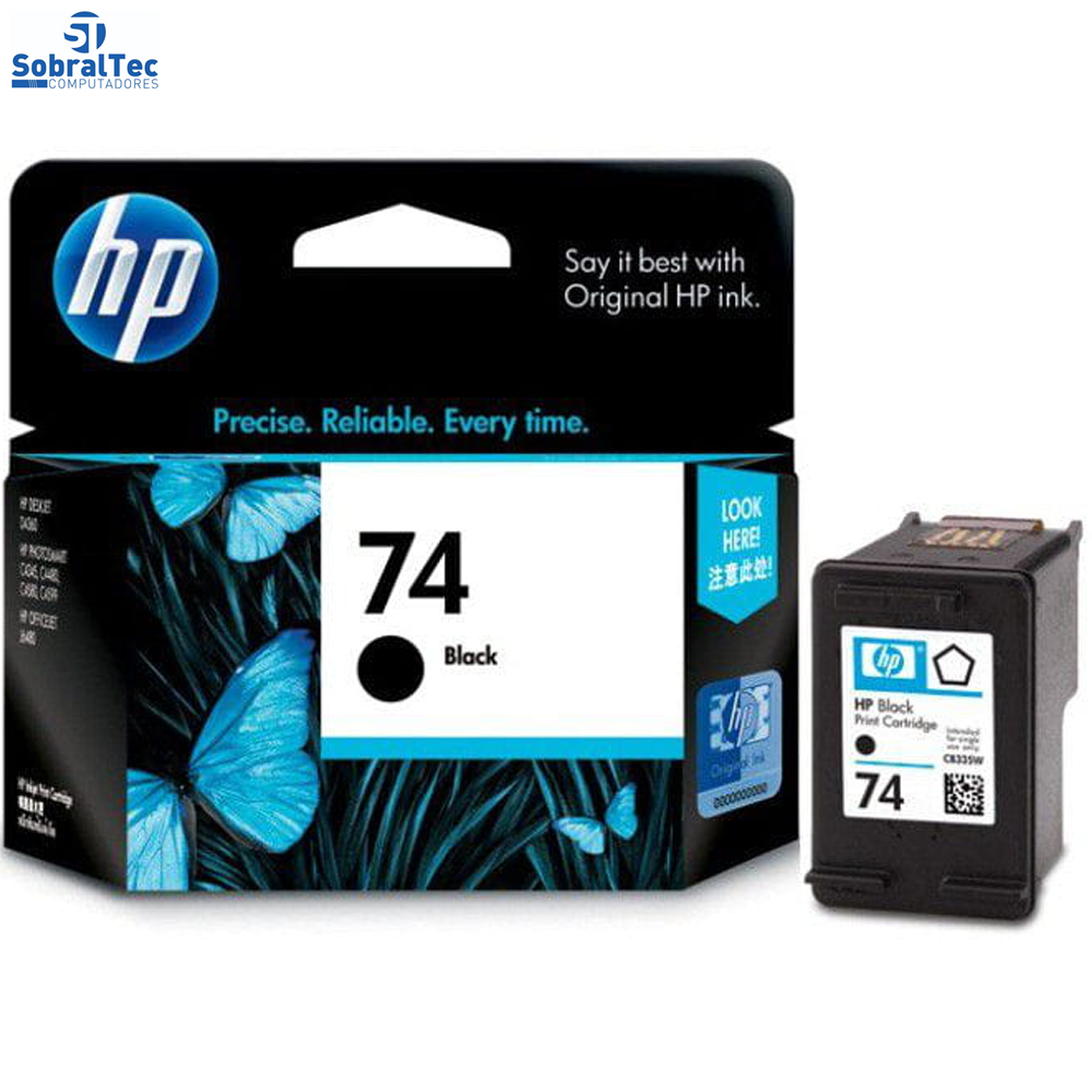 Cartucho de Tinta Hp 74 Cb335wb Preto | Photosmart C4480 C4280 C5280 | Original 4,5ml Rende Até 200 Paginas