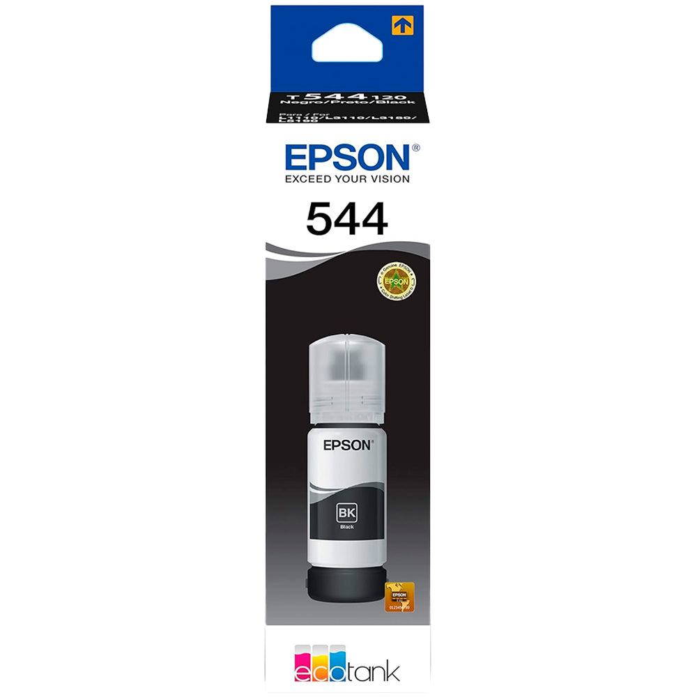 Refil de Tinta Epson Preto 544-T544120 Original Para EcoTank L3110 L5190 L3150 L3210 L3250 Rende 4.500 Paginas (Caixa)
