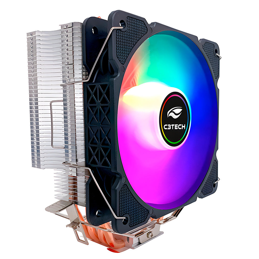 Cooler Fan CPU C3Tech Gaming, RGB, Multicores, 4 Heatpipes de Cobre - FC-L110M