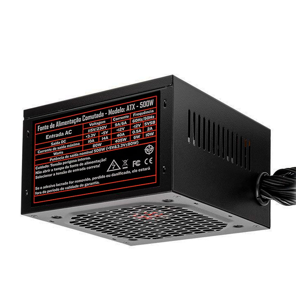 Fonte ATX 500W TGT Tomahawk T3, Preto, TGT-T2WK500-BK01