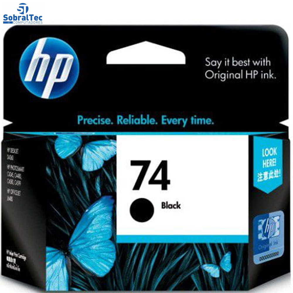 Cartucho de Tinta Hp 74 Cb335wb Preto | Photosmart C4480 C4280 C5280 | Original 4,5ml Rende Até 200 Paginas