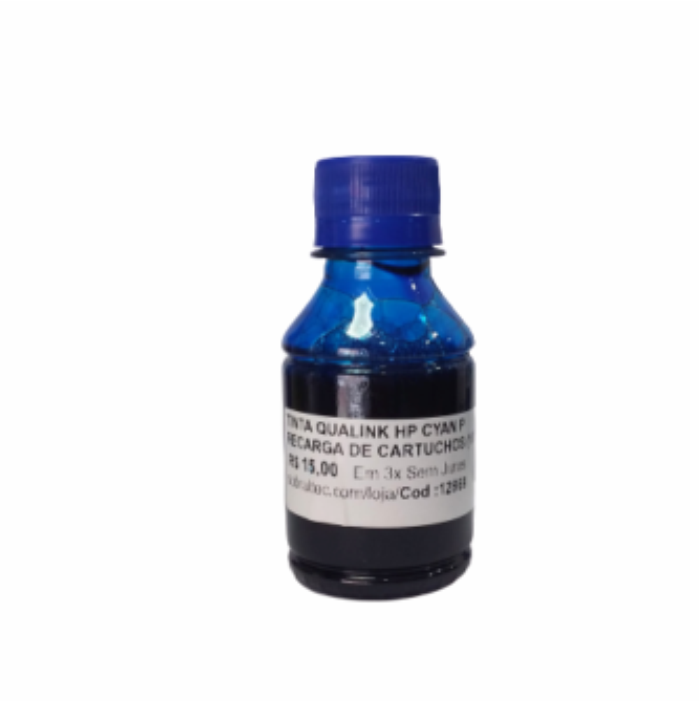 Tinta Qualink  HP Cyan Para Recarga De Cartuchos  100 Ml