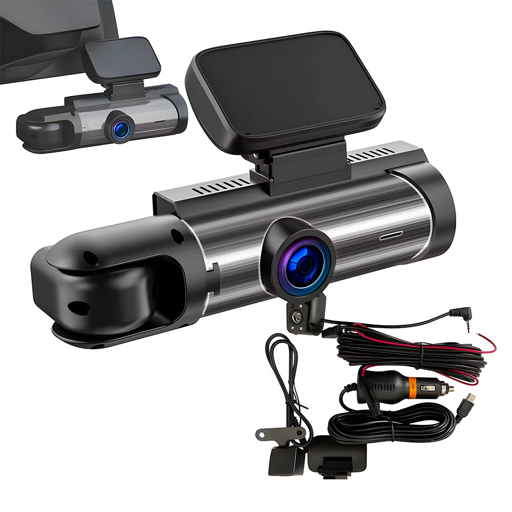 Câmera Dupla de Painel Para Carro, Com Visão Noturna, Detecção de Movimento e Amplo Ângulo de Visão