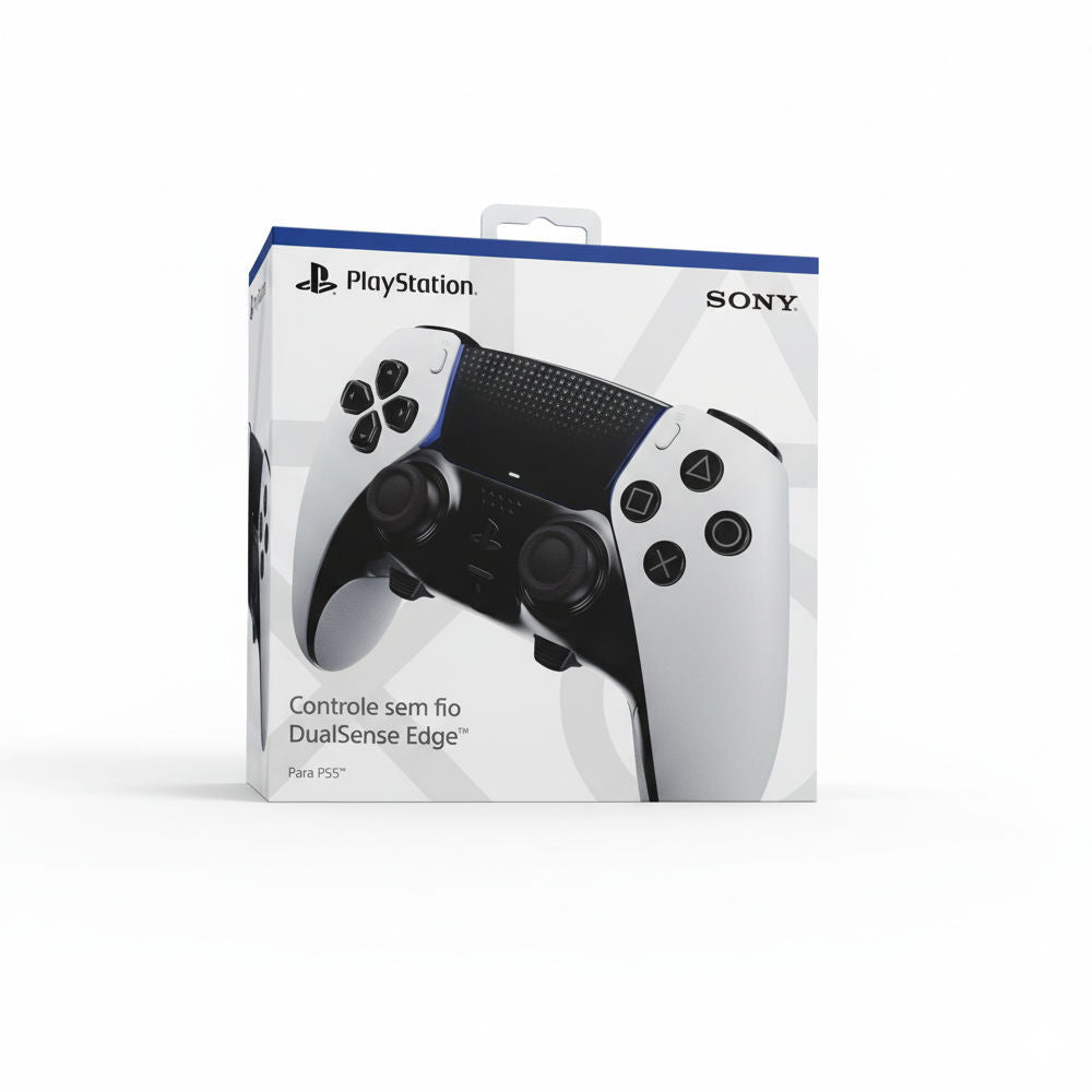 Controle Sony DualSense Edge Wireless PS5, CFI-ZCP1WY, USB-C, Áudio P2, Bateria Recarregável, Branco