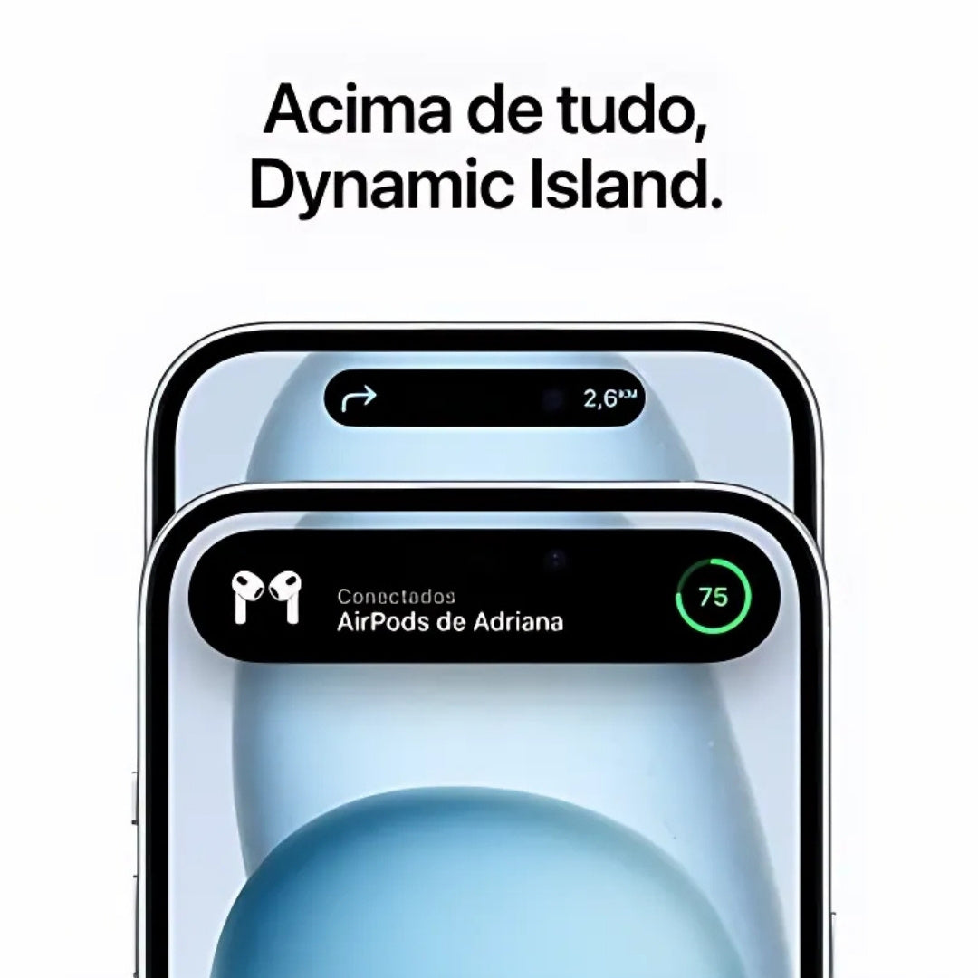 iPhone 15 Apple (128GB) Azul, Tela de 6,1", 5G e Câmera de 48 MP