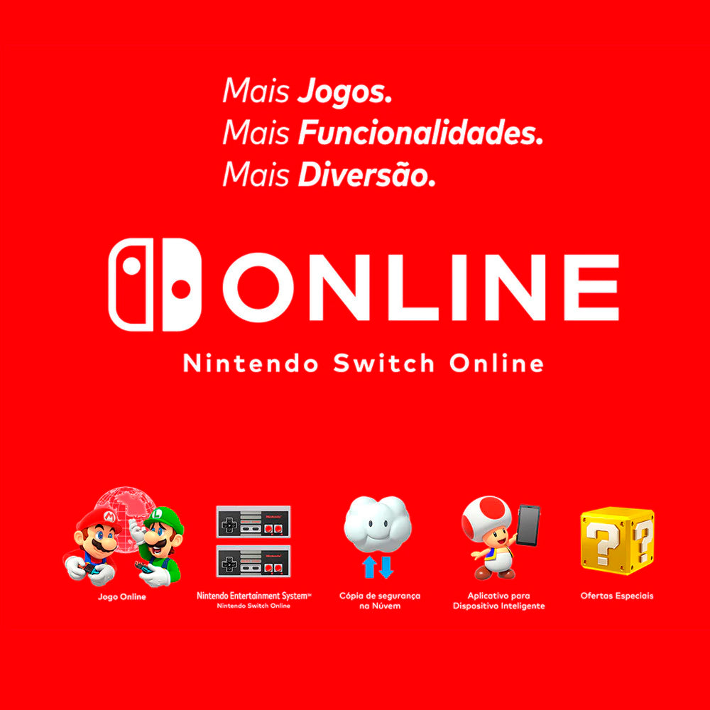Nintendo Switch Oled Edição Super Mario Bros. Wonder + 12 Meses Assinatura Nintendo Switch Online