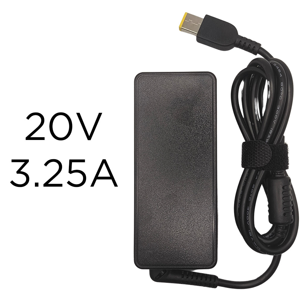 Fonte Notebook Compatível Lenovo, 20V, 3.25A, 65W, Plug USB Amarelo 4.0mm x 7.0mm, LE-02