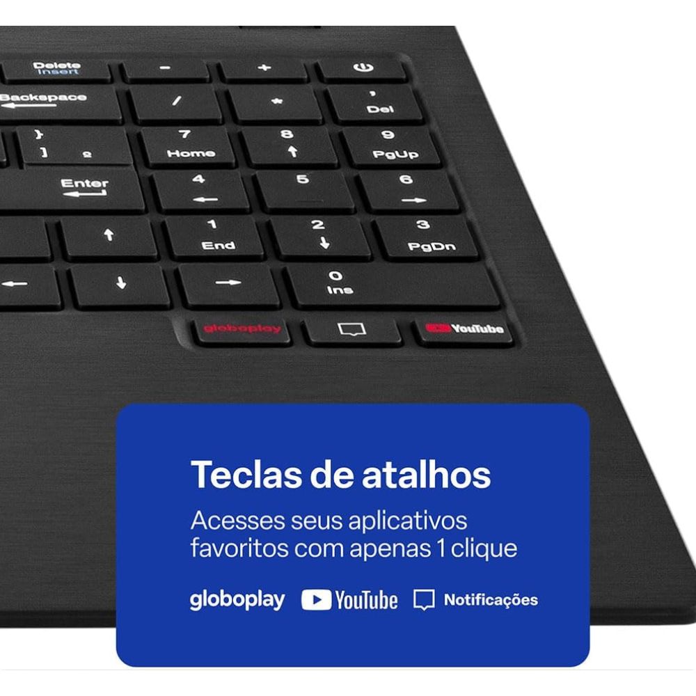 Notebook Ultra UB261 Celeron N4020C 4GB Ram,128GB de Armazenamento, EMMC Tela 15.6 Windows 11 Multilaser - Cinza