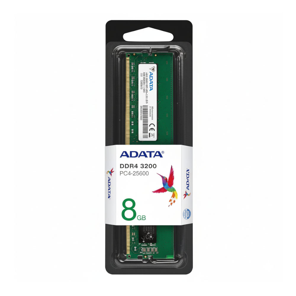 Memória RAM Adata 8GB DDR4 3200MHz 1.2V UDIMM, CL22, Single Rank, Desktop – AD4U32008G22-SGN