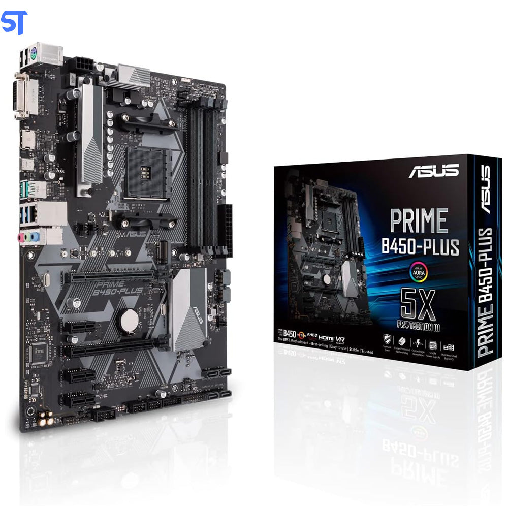 Placa Mae Asus Prime B450-PLUS DDR4 Socket AM4 Chipset AMD B450