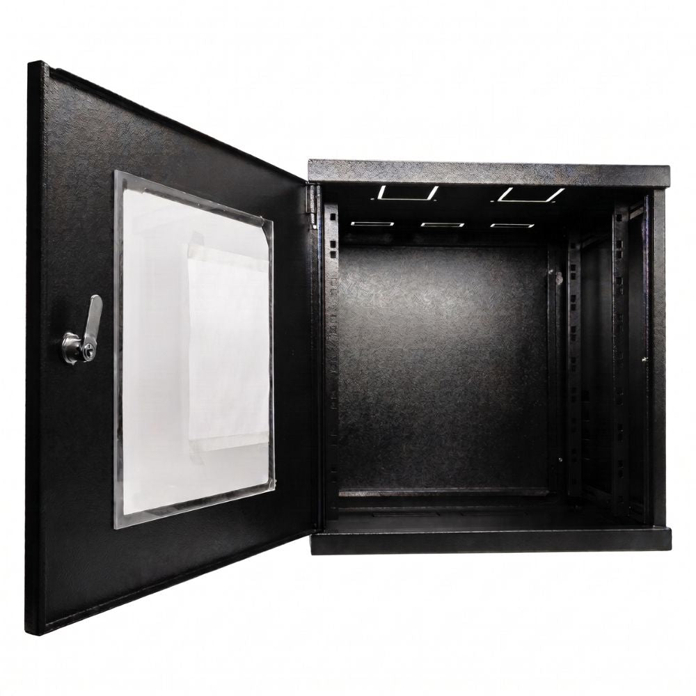 Mini Rack de Parede 19" 8U x 470 mm, Porta em Acrílico, Estrutura Soldada - MAX Eletron