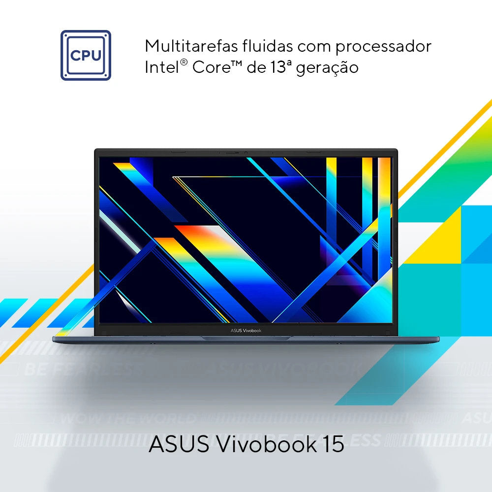 Notebook ASUS Vivobook 15 X1504 i5-1334U 16GB RAM SSD 512GB Tela 15.6" Full HD Windows 11, NJ1745W- Azul