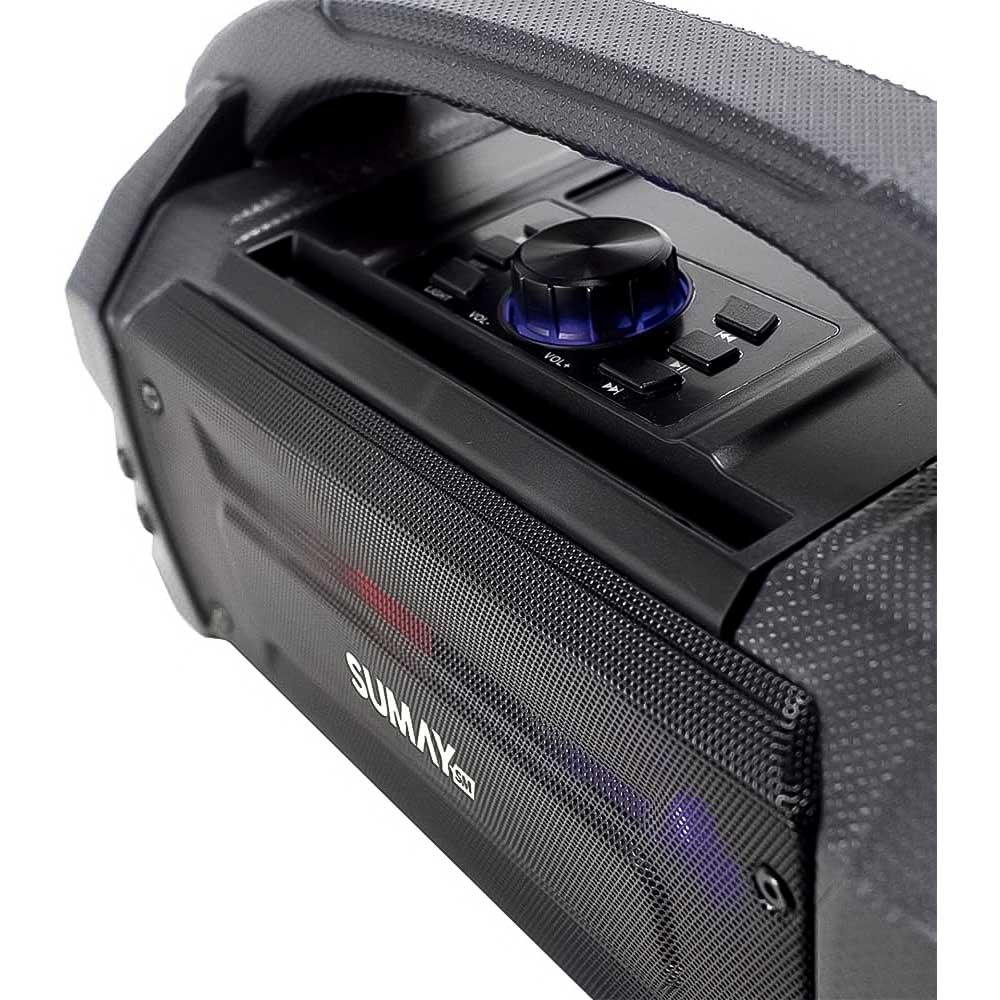 Caixa de Som Portátil Bluetooth Sumay Sunbox SM-CSP1304 50W RMS TWS USB P10 FM LED 6 Horas 220V