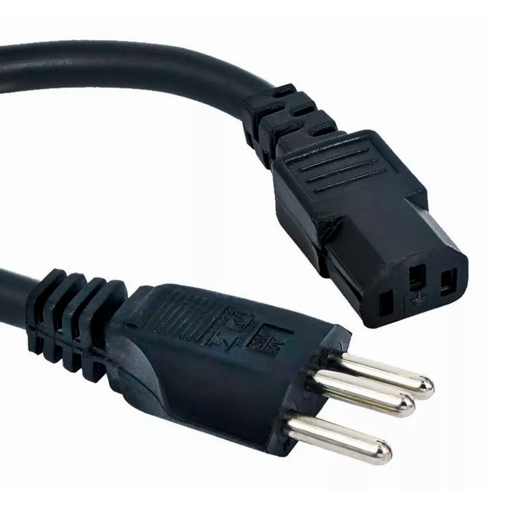 Cabo de Força Tripolar Reforçado 1.30m Para Computador, Monitor, Projetor