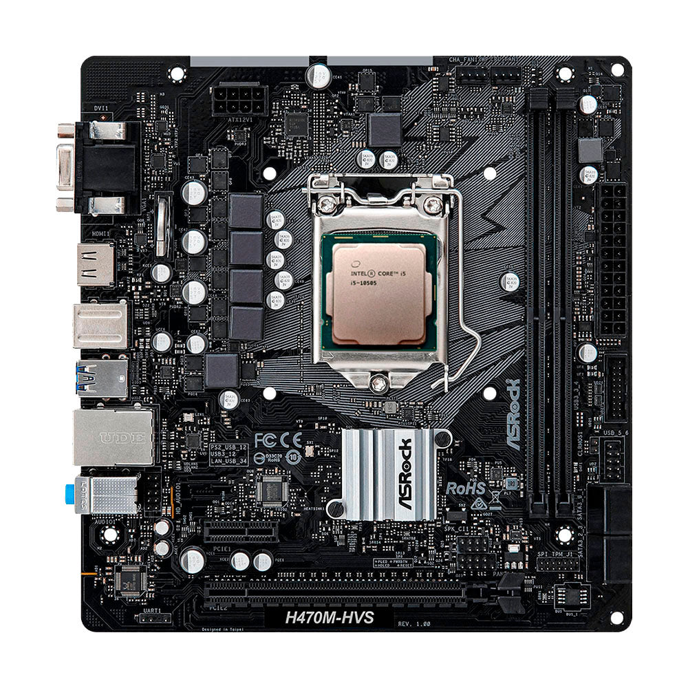 Kit Montagem de Computador, Placa Mãe ASRock LGA 1200, Processador Core i5-10505, Memória 16GB DDR4, Fonte ATX 350