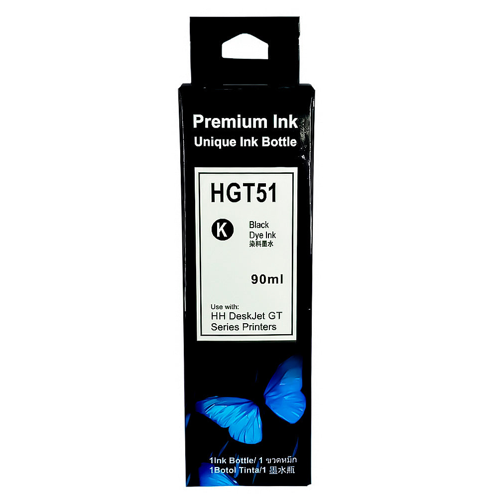 Refil de Tinta Nexel Para HP Preto HGT51 Com 100 ML - HGT51m GT51 Para HP Smart Tank/Series Ink Tank /DeskJet GT 580