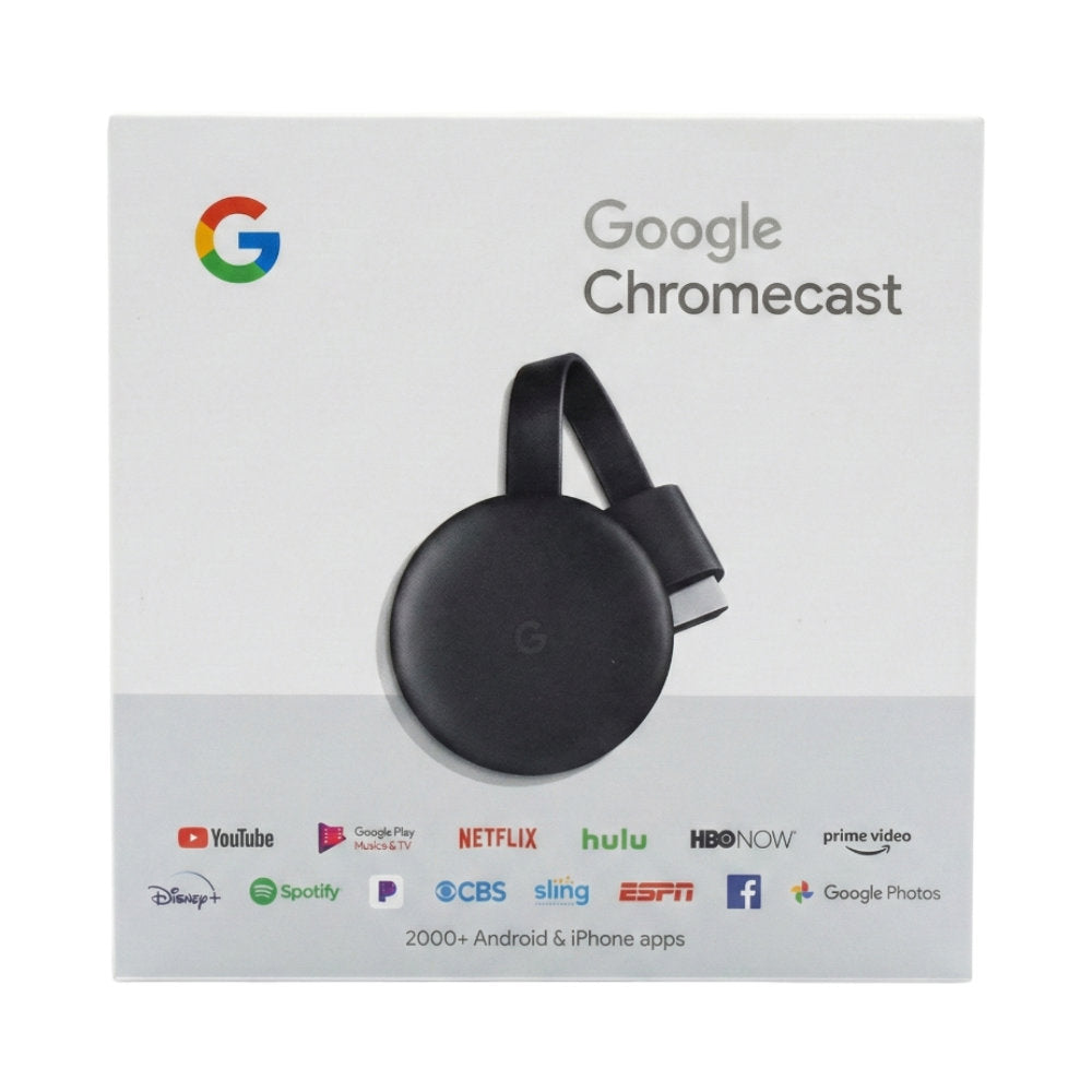 Chromecast Google 3ª Geração Full HD 1080p, HDMI, Wi-Fi 2,4/5GHz, Streaming e Espelhamento, Cor Carbono