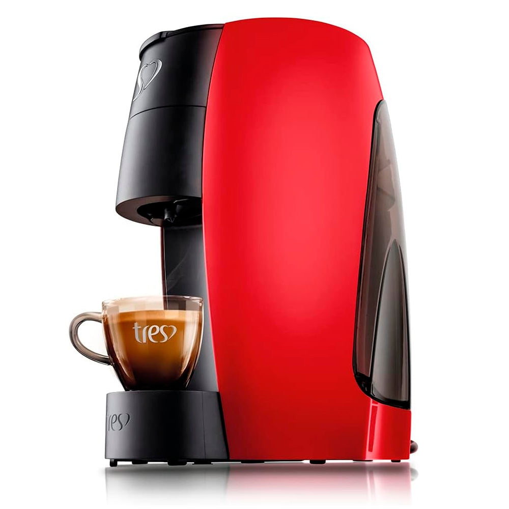 Cafeteira Espresso Três, Passione, 220V, 3 Corações LOV Vermelha
