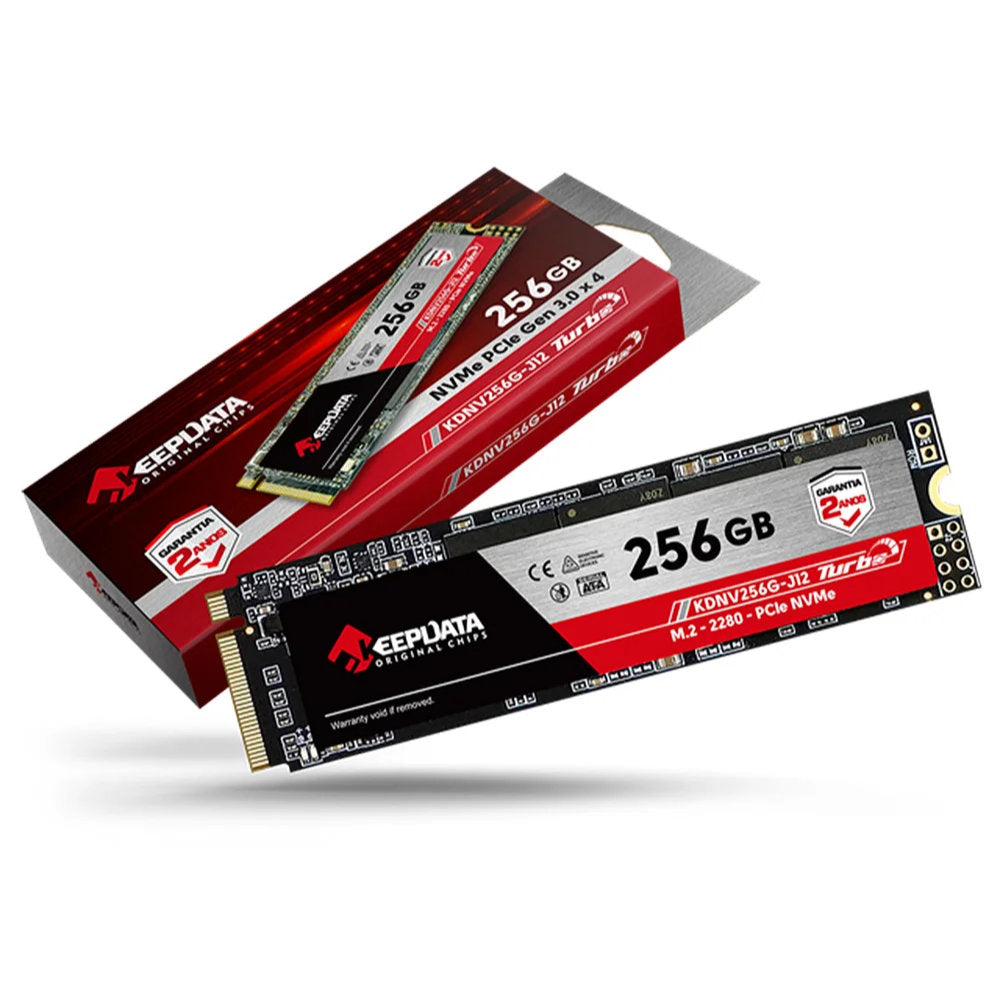 SSD KeepData 256GB M.2 NVMe PCIe 3.0 x4 2280, Leitura até 2400MB/s, Gravação até 1700MB/s – KDNV256G-J12