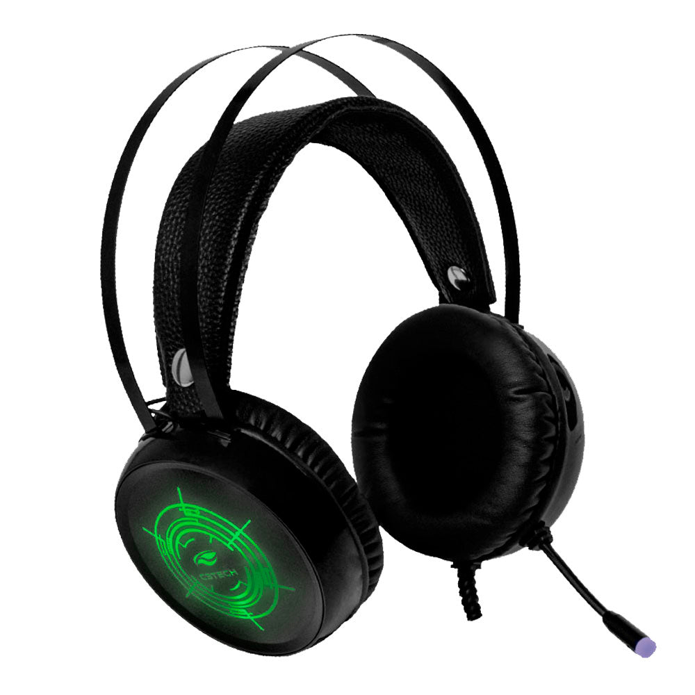 Headset Gamer USB Harrier PH-G330BKV2 C3Tech, Iluminação RGB, Over-Ear, Microfone Integrado, 50mm - Preto