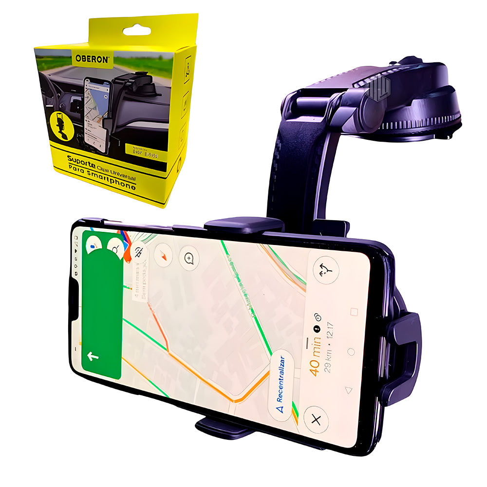 Suporte Veicular Universal Para Smartphone, Clipe, Ajuste 360 Graus, Oberon, OR-699, Preto