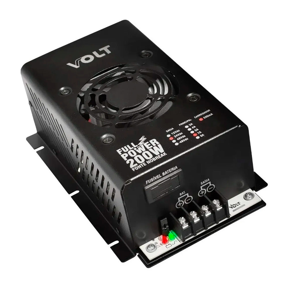 Fonte Nobreak Full Power 200W, 24Vdc/7A, Bivolt 110-220Vac, Saída Estabilizada, Sistema Online - Volt