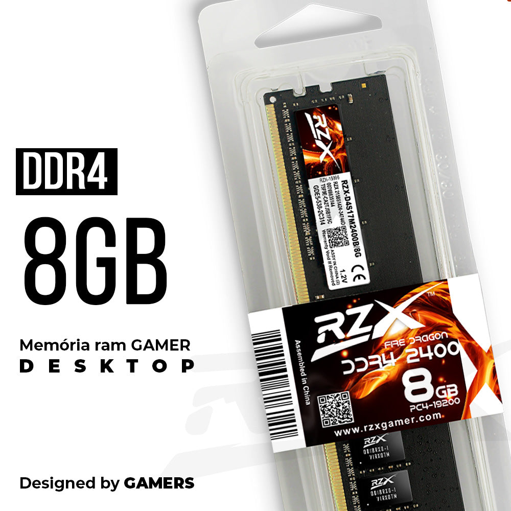 Memória RAM Gamer Desktop 8GB 2400MHz DDR4 FireDragon - RZX